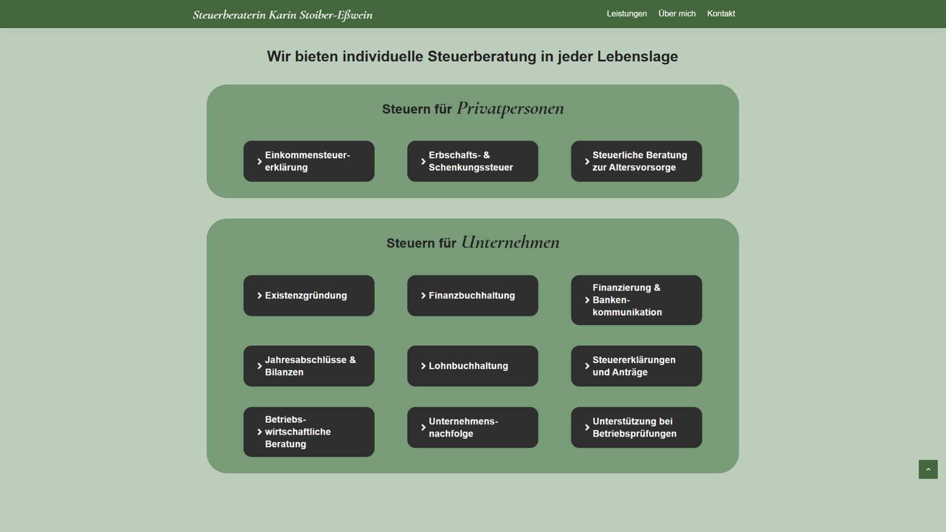 Übersicht über Leistungen der Steuerkanzlei für Unternehmen