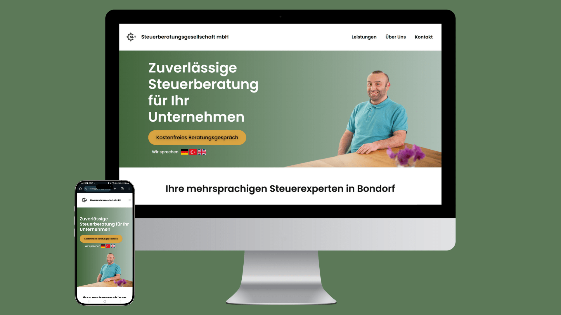 Modernes Webdesign für mehrsprachige Steuerkanzlei
