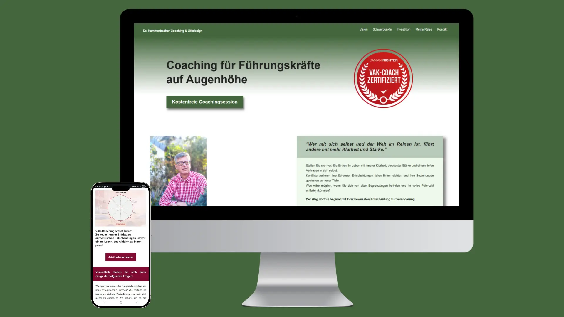 Authentischer Webauftritt für Führungskräfte-Coaching Authentischer Webauftritt für Führungskräfte-Coaching